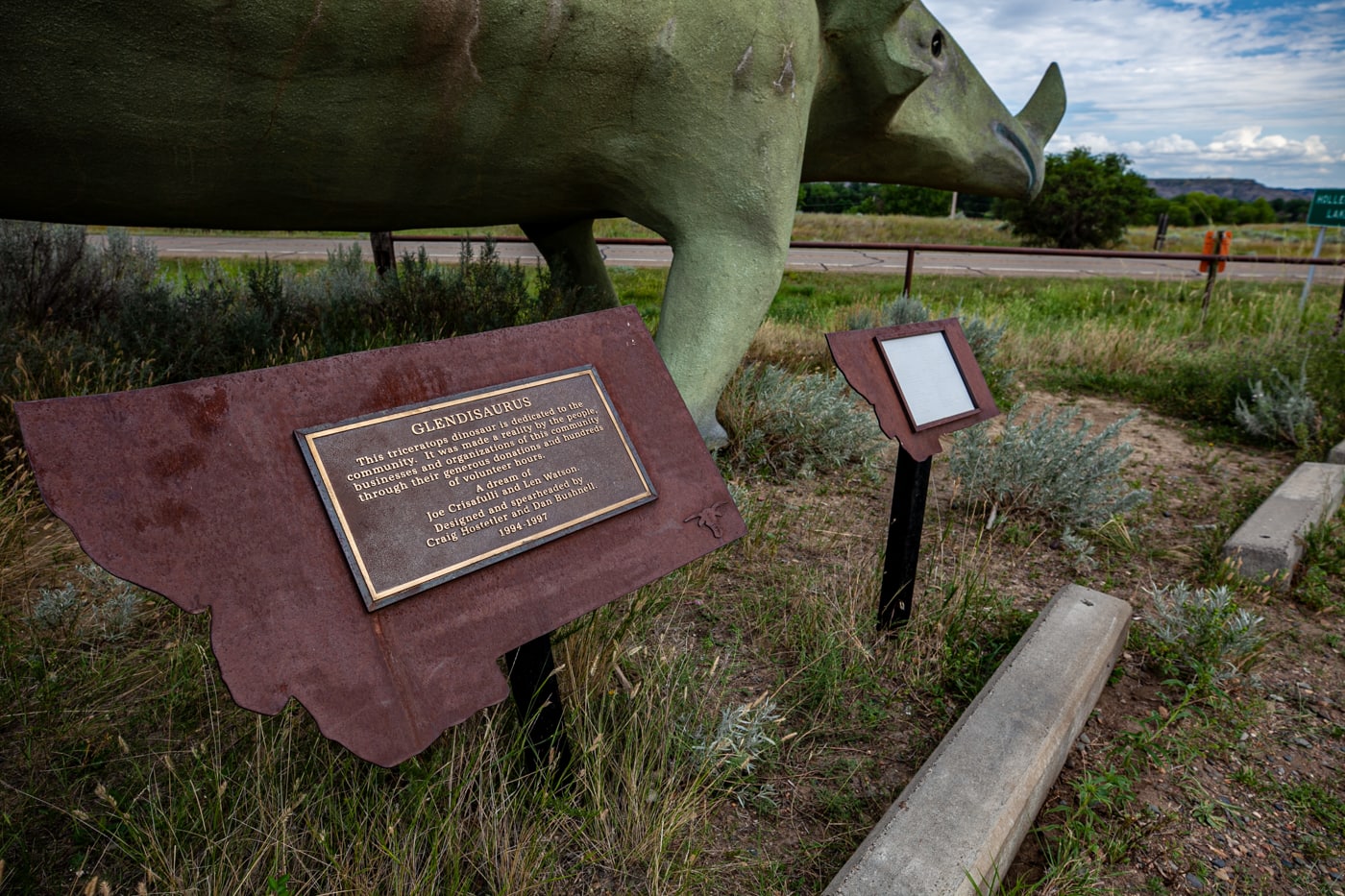 Glendisaurus Triceratops Dinosaur Statue Glendive, Montana | Montana Roadside Attractions