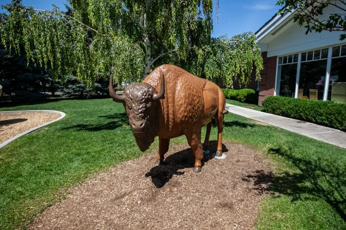 Buffalo Statue at Little America Travel Center in Little America, Wyoming. | Wyoming Roadside Attractions