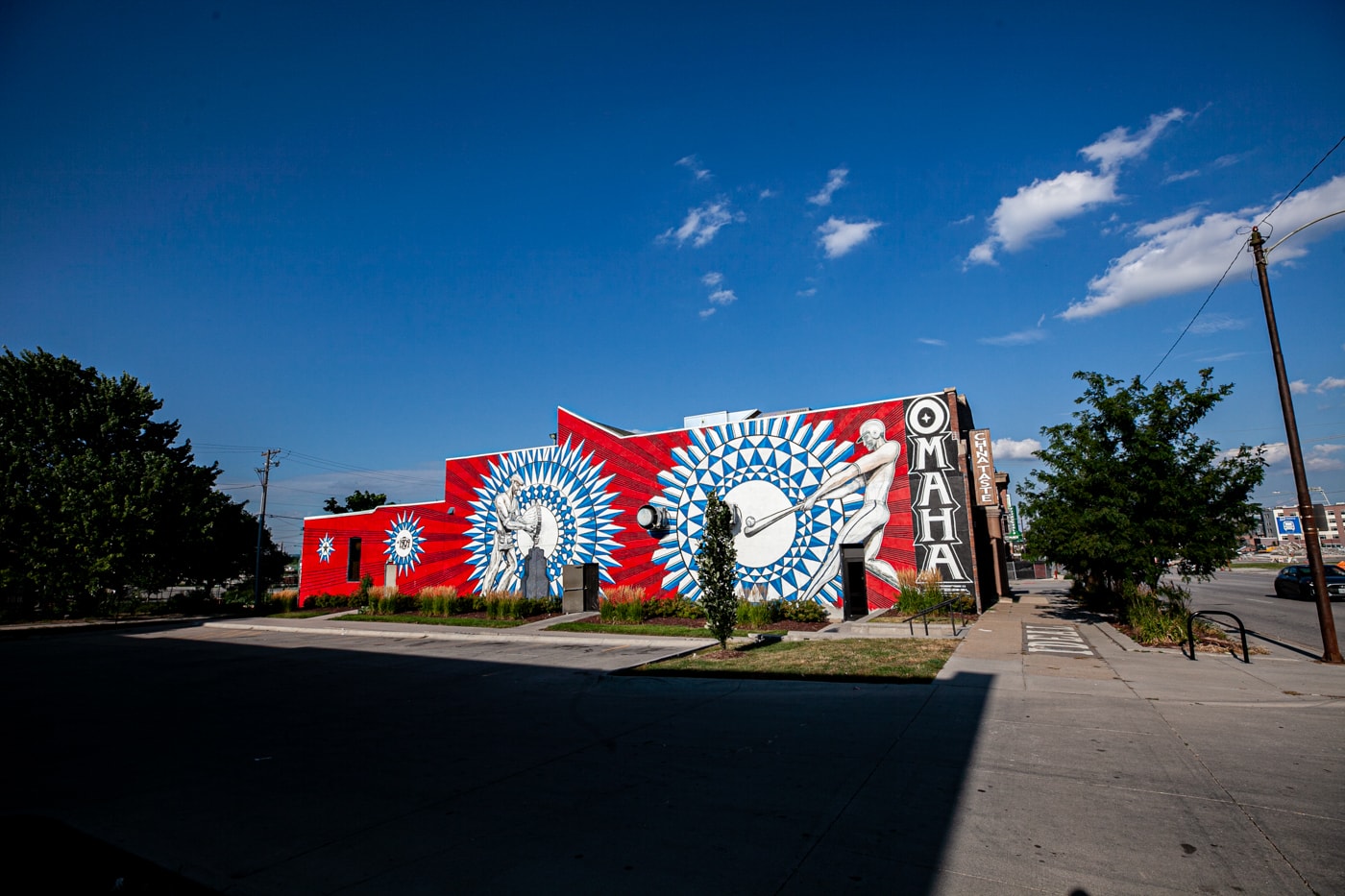 Justin Queal Home Run mural in Omaha, Nebraska - Omaha baseball mural street art