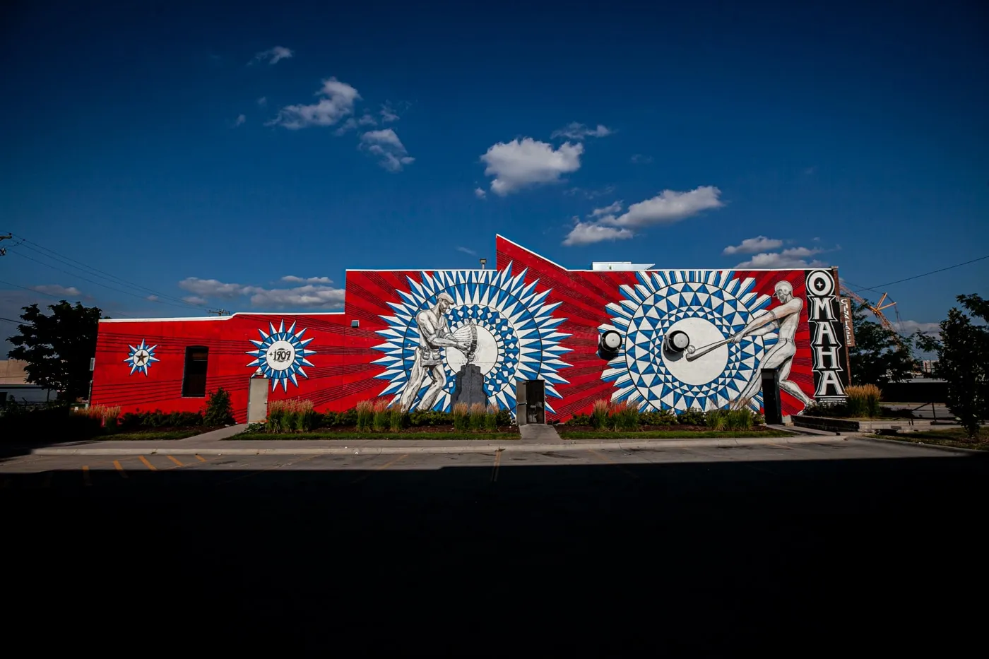 Justin Queal Home Run mural in Omaha, Nebraska - Omaha baseball mural street art