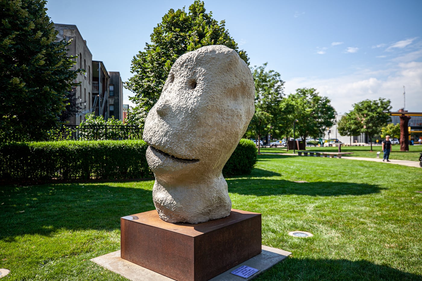 Moonrise, east. august by Ugo Rondinone | Pappajohn Sculpture Park in Des Moines, Iowa