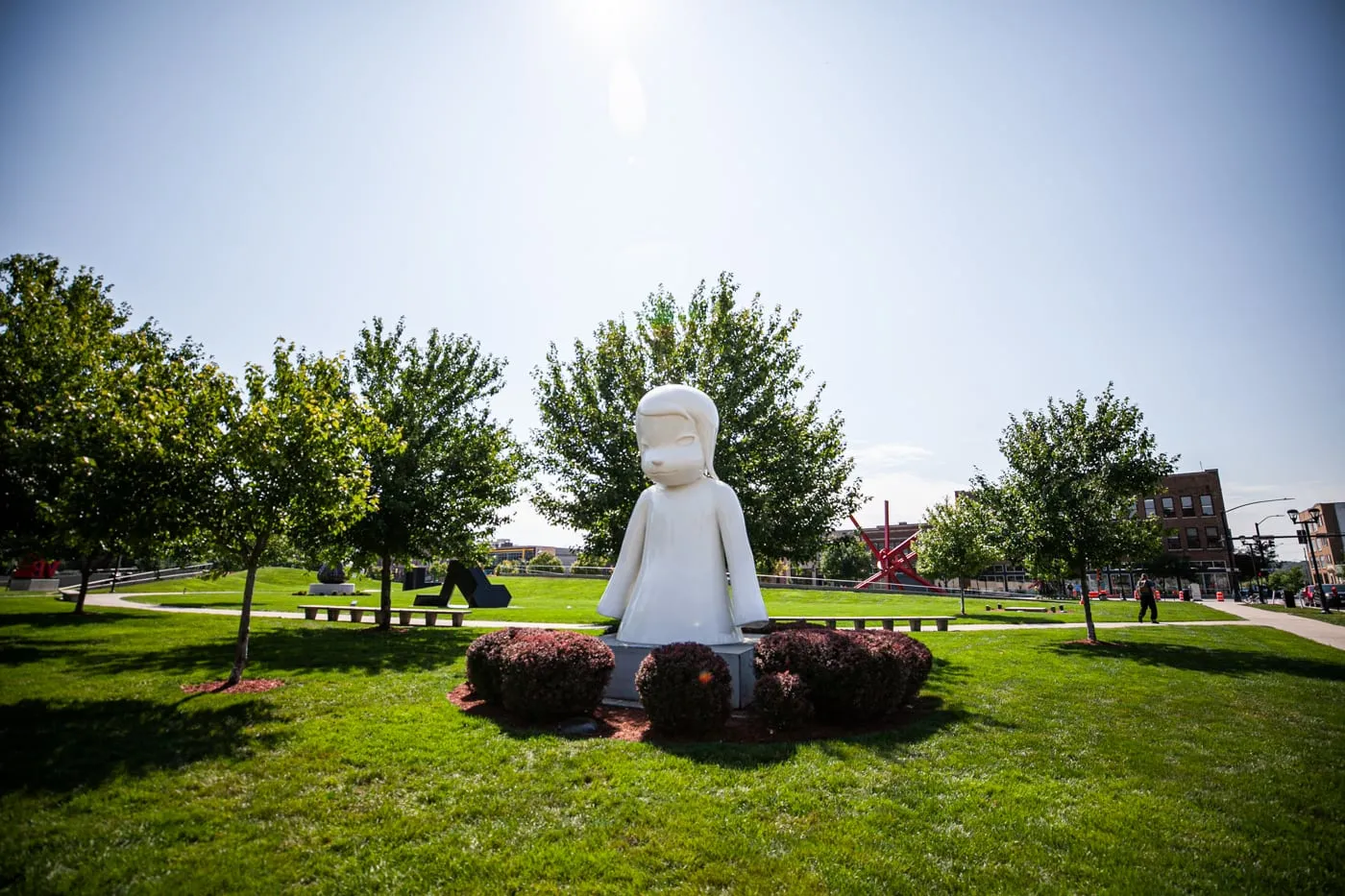 White Ghost by Yoshitomo Nara | Pappajohn Sculpture Park in Des Moines, Iowa