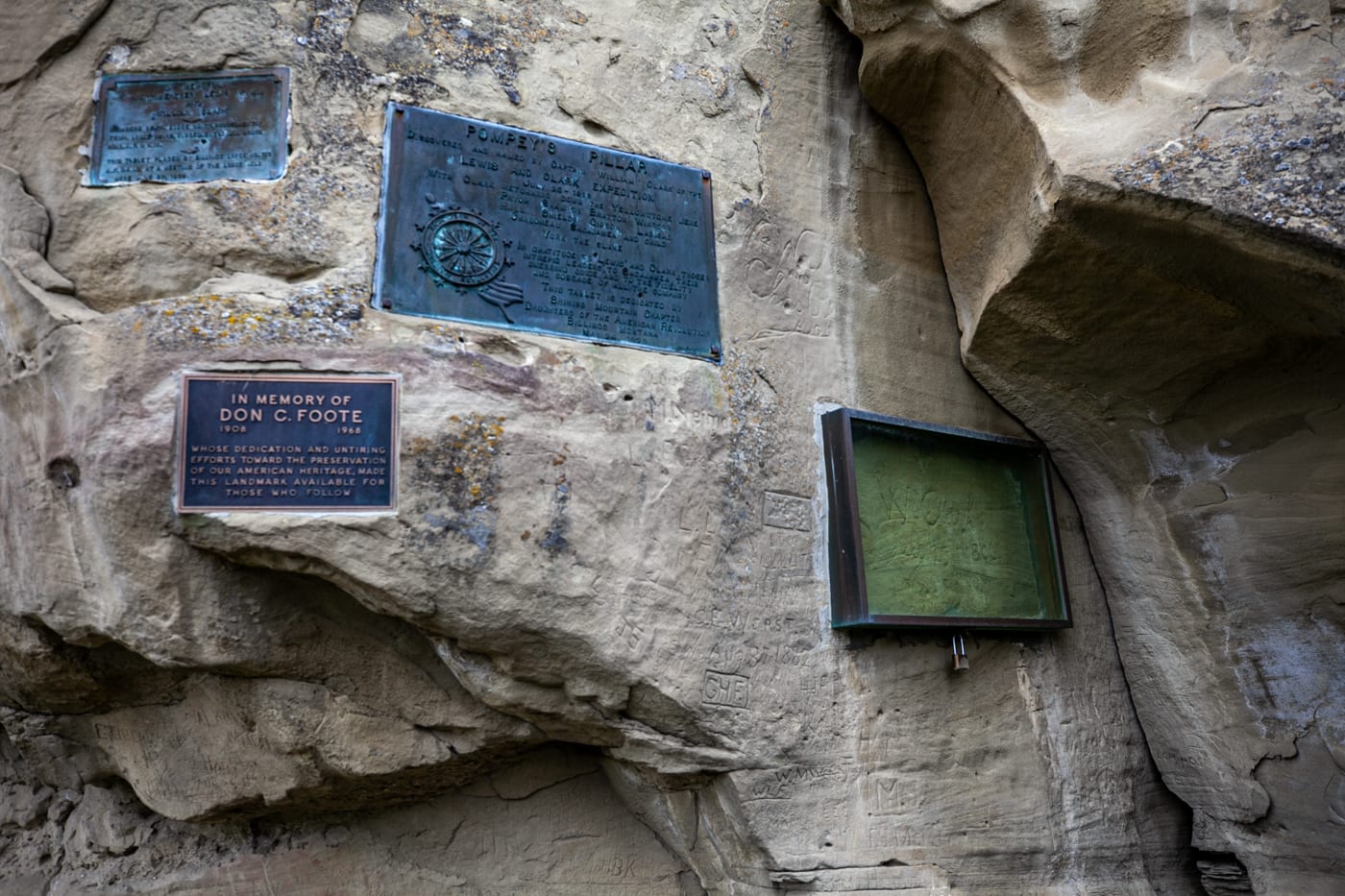 Pompeys Pillar National Monument in Montana | William Clark (Lewis & Clark) carved his name and the date of his visit on a rock bluff next to the Yellowstone River. | Montana tourist attractions and historical monuments