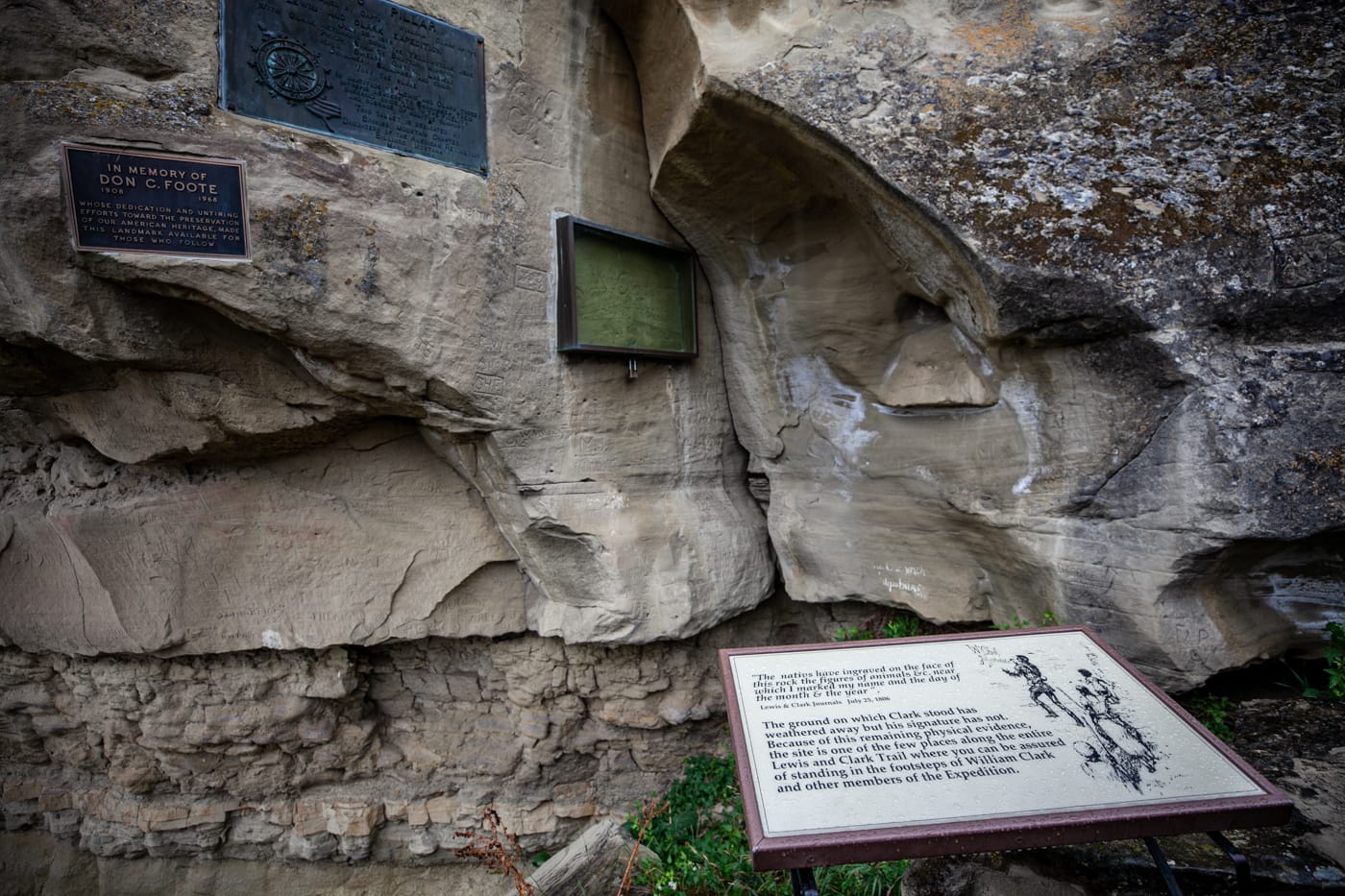 Pompeys Pillar National Monument in Montana | William Clark (Lewis & Clark) carved his name and the date of his visit on a rock bluff next to the Yellowstone River. | Montana tourist attractions and historical monuments