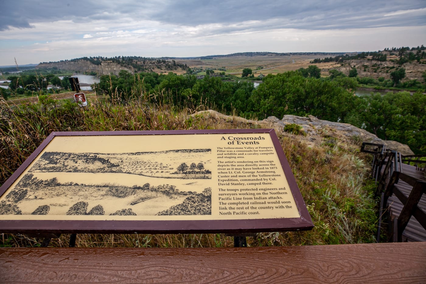 Pompeys Pillar National Monument in Montana | William Clark (Lewis & Clark) carved his name and the date of his visit on a rock bluff next to the Yellowstone River. | Montana tourist attractions and historical monuments