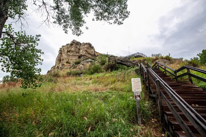 Pompeys Pillar National Monument in Montana | William Clark (Lewis & Clark) carved his name and the date of his visit on a rock bluff next to the Yellowstone River. | Montana tourist attractions and historical monuments