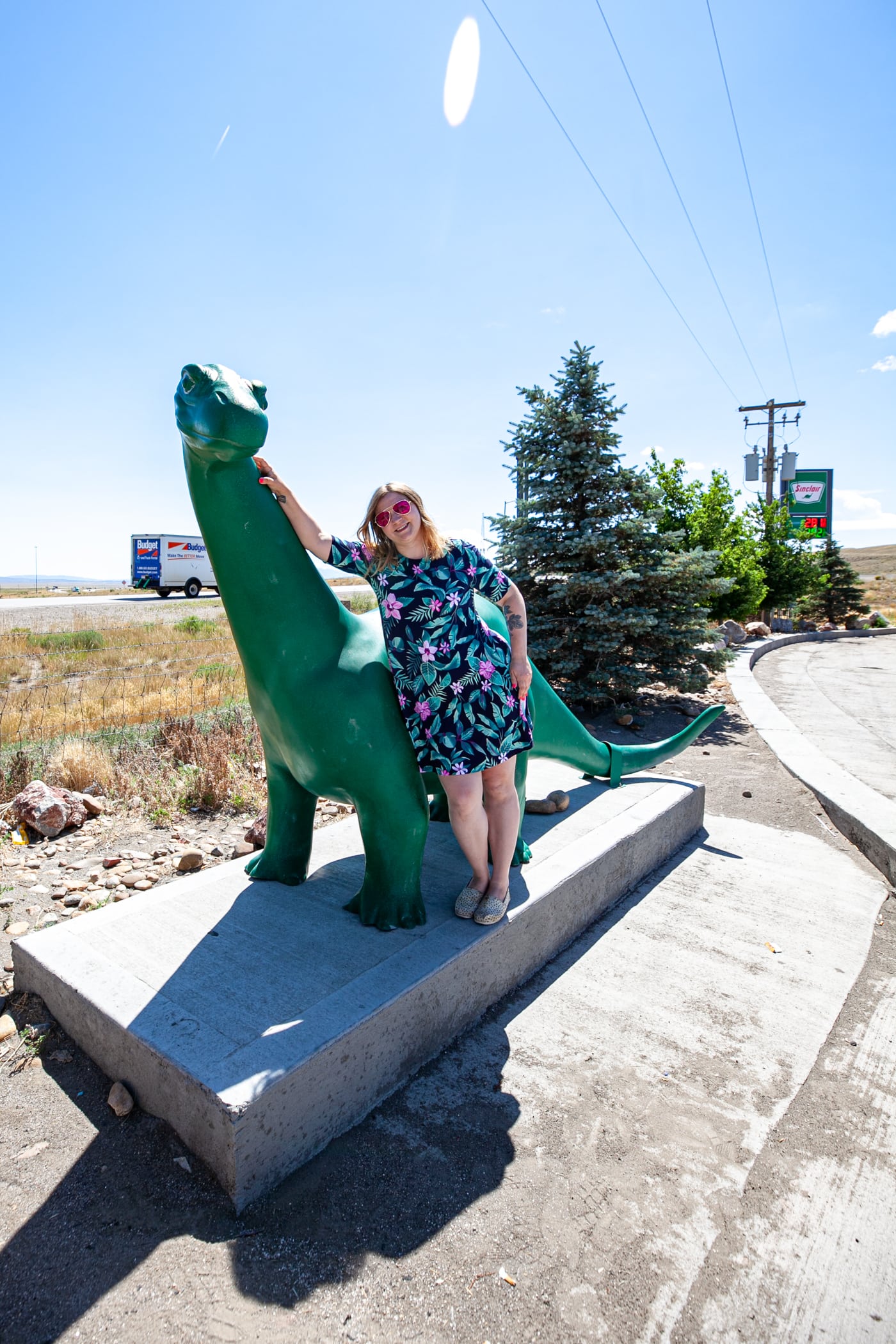 Sinclair Gas Station Dinosaur in Sinclair, Wyoming home of the Sinclair Refinery | Wyoming Roadside Attractions