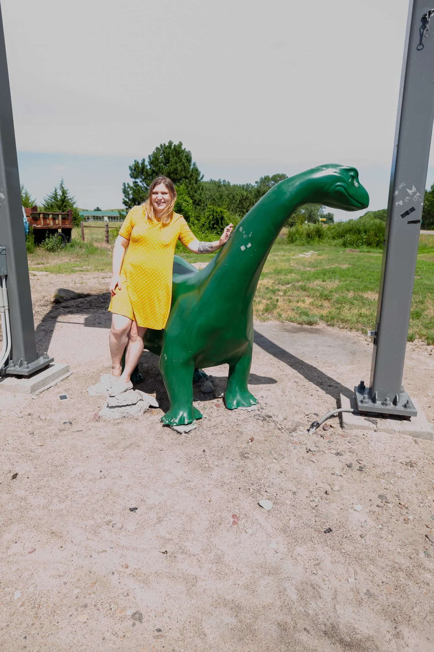 Sinclair Dinosaur in Thedford, Nebraska at a Sinclair Gas Station on the Sandhills Journey Scenic Byway | Nebraska Roadside Attractions