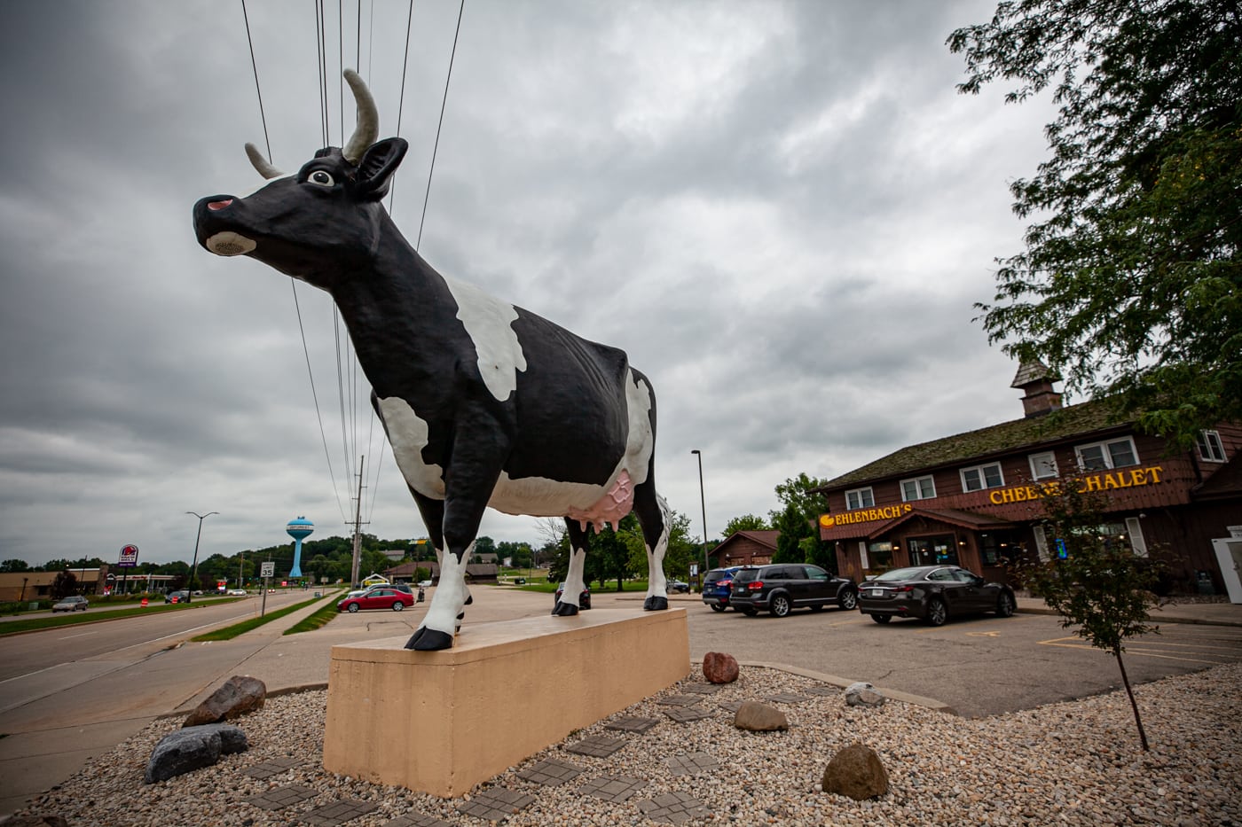 Sissy the Cow in DeForest, Wisconsin - Giant Fiberglass cow - roadside attractions in Wisconsin