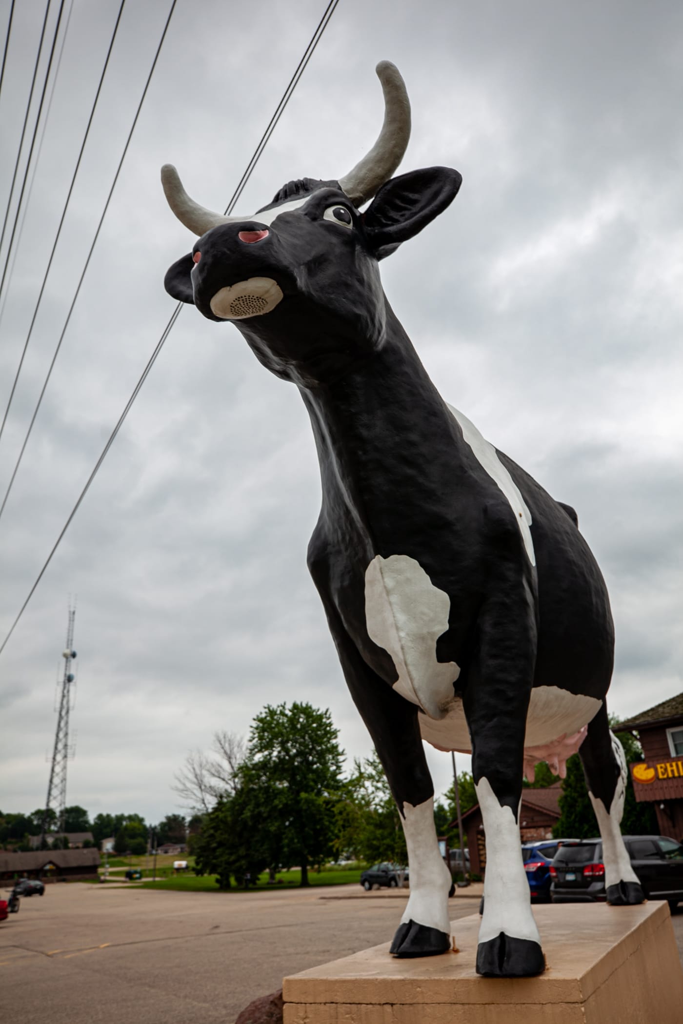 Sissy the Cow in DeForest, Wisconsin - Giant Fiberglass cow - roadside attractions in Wisconsin