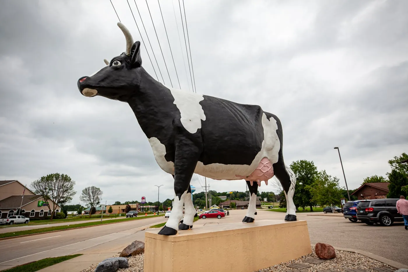 Sissy the Cow in DeForest, Wisconsin - Giant Fiberglass cow - roadside attractions in Wisconsin