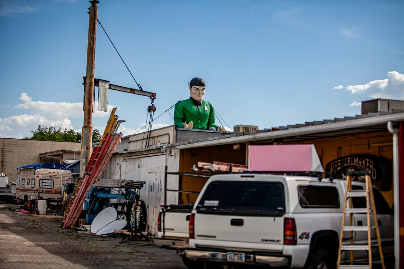 Star Trek Spock Muffler Man in Salt Lake City, Utah at Rainbow Neon Sign Company | Utah Roadside Attractions