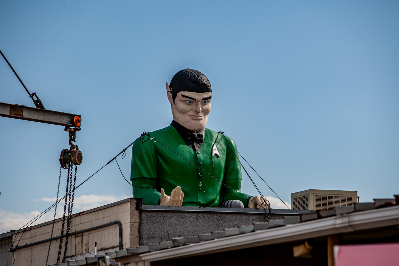 Star Trek Spock Muffler Man in Salt Lake City, Utah at Rainbow Neon Sign Company | Utah Roadside Attractions