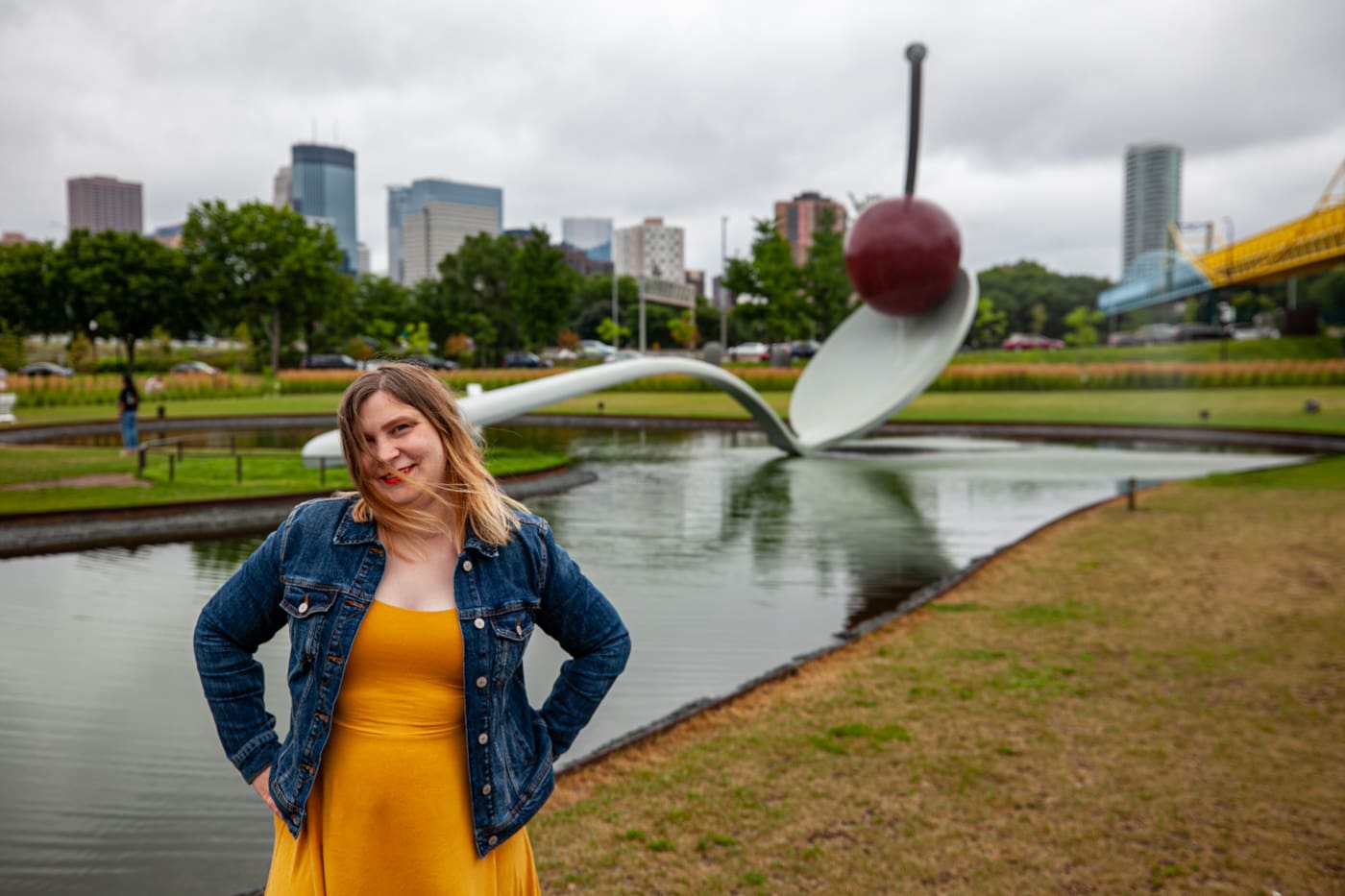 Spoonbridge and Cherry sculpture in Minneapolis, Minnesota | Giant Spoon and Cherry Roadside Attraction at Minneapolis Sculpture Garden in Minnesota