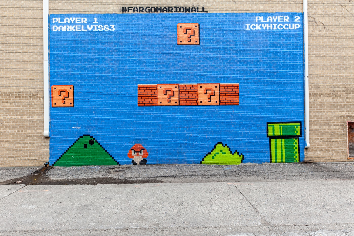 Fargo Mario Wall | Super Mario Bros Mural in Fargo, North Dakota | Street Art in Fargo, North Dakota