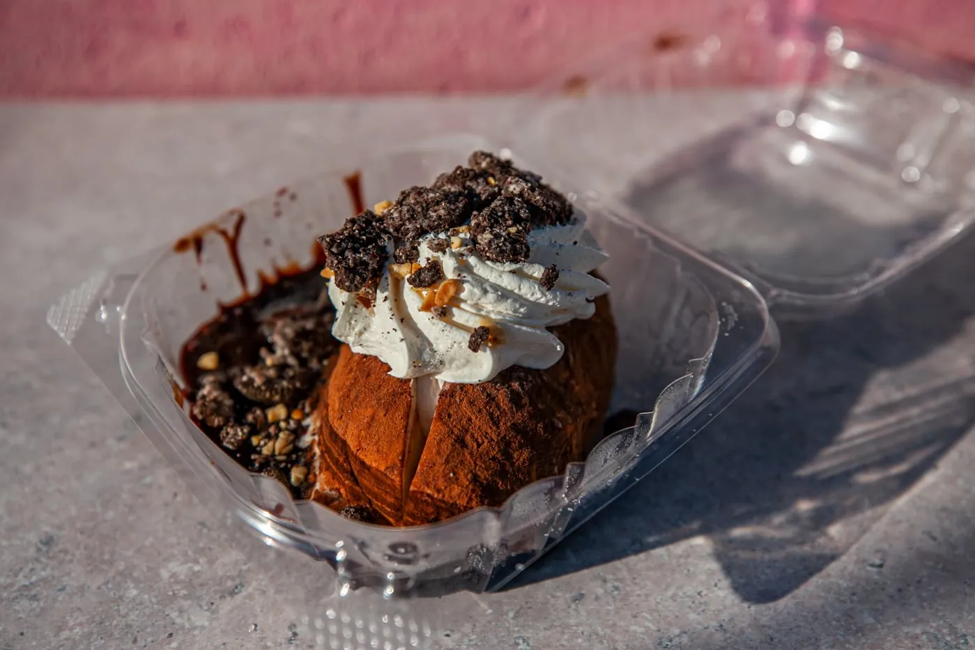 Idaho Potato Ice Cream at Westside Drive In in Boise, Idaho - ice cream sundae shaped like an Idaho baked potato featured on Diners, Drive Ins, and Dives.