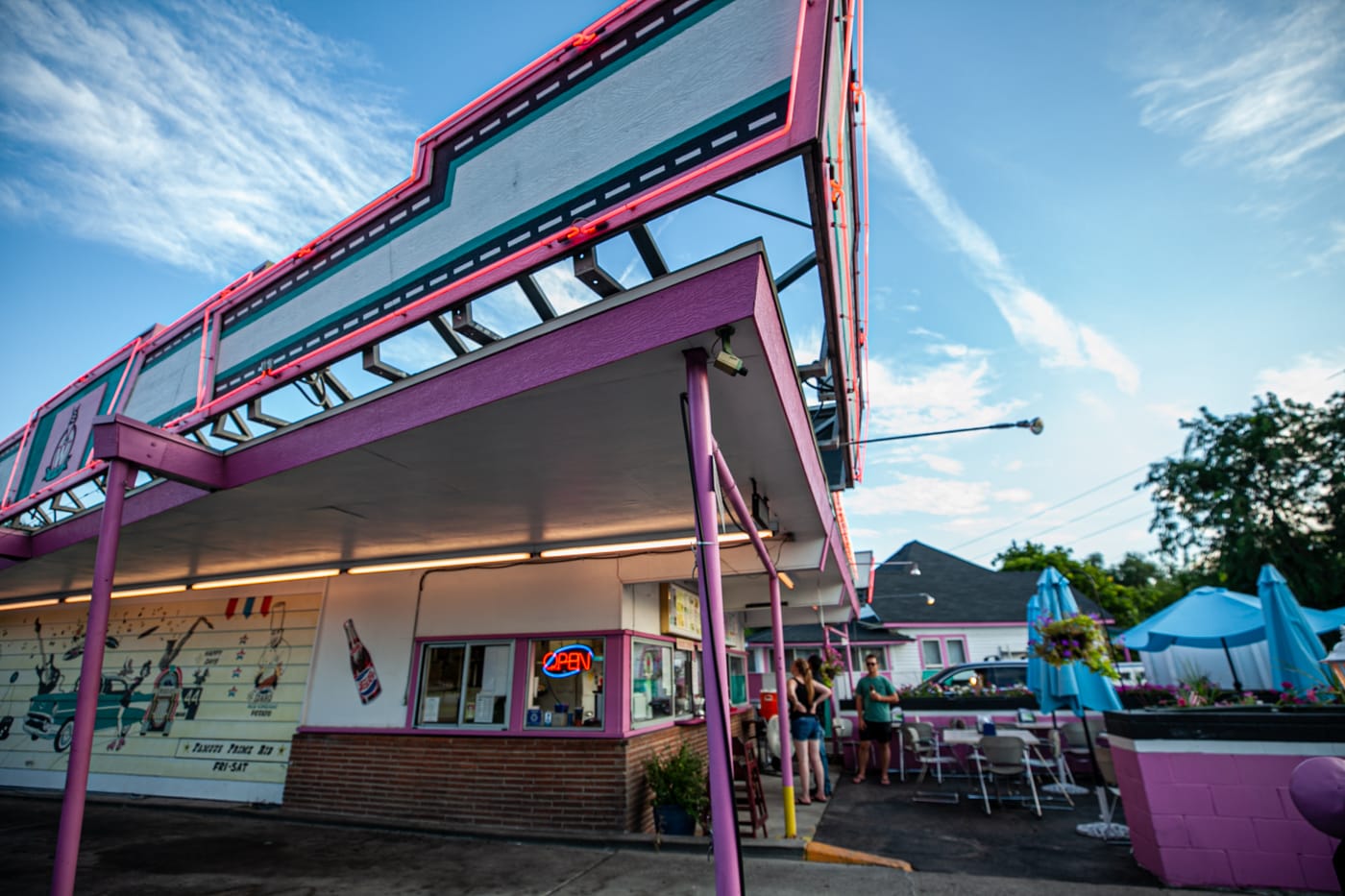 Westside Drive In in Boise, Idaho - a classic pink diner featured on Diners, Drive Ins, and Dives.