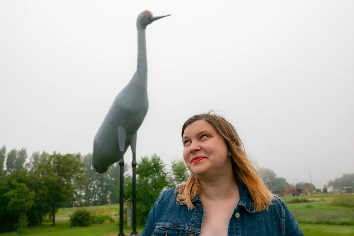 Sandy the World's Largest Sandhill Crane in Steele, North Dakota | North Dakota Roadside Attractions