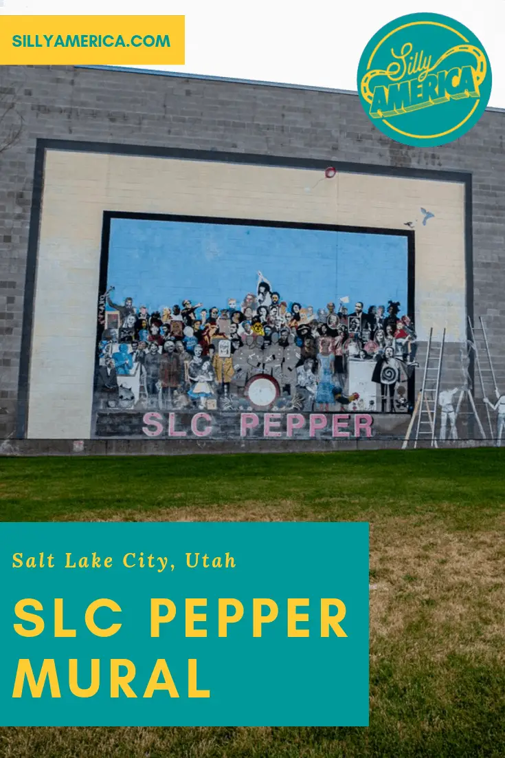 Artist Jann Haworth's SLC Pepper mural in Salt Lake City, Utah is based on the Beatles' Sgt. Pepper's Lonely Hearts Club Band album cover. View this amazing and cool street art on your Salt Lake City vacation or road trip through Utah.
#Murals #StreetArt #OutdoorMural, #PaintedMurals #graffiti #meaningfulstreetart #urbanstreetart #streetartaesthetic #amazingstreetart #coolstreetart #colorfulstreetart #streetartphotography #UtahTravel #SaltLakeCity