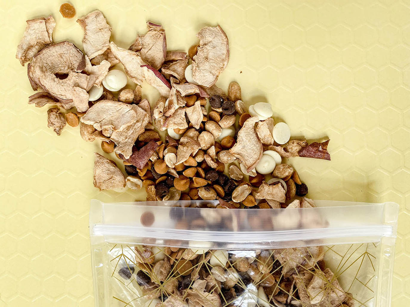 If you're looking for the perfect snack to pack on a fall road trip, look no further than this caramel apple snack mix made with apple chips, caramel chips, peanuts, and chocolate. It tastes just like your favorite candy apple and is so reminiscent of autumn flavors.