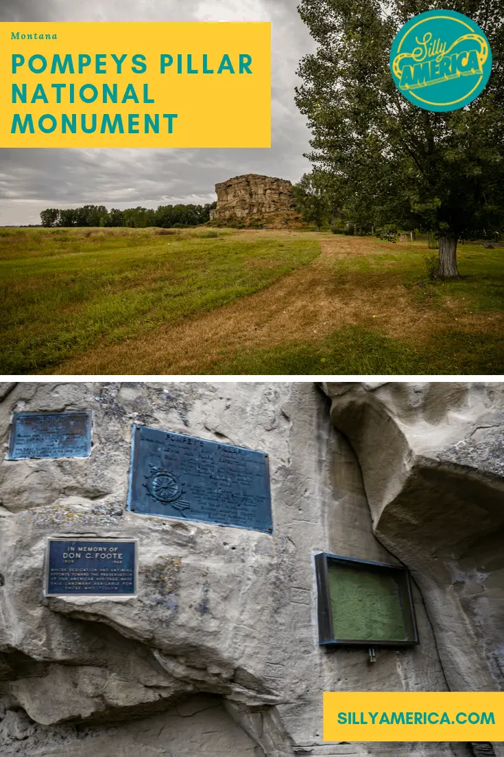 Pompeys Pillar National Monument in Montana. William Clark (Lewis & Clark) carved his name and the date of his visit on a rock bluff next to the Yellowstone River. This Montana tourist attraction and historical monument is a must for your Montana road trip itinerary.
#MontanaRoadsideAttractions #RoadsideAttractions #RoadsideAttraction #RoadTrip #MontanaRoadTrip #MontanaRoadTripItinerary #MontanaRoadTripBucketLists #MontanaBucketList #MontanaRoadTripIdeas #AmericanRoadTrip #USA #America