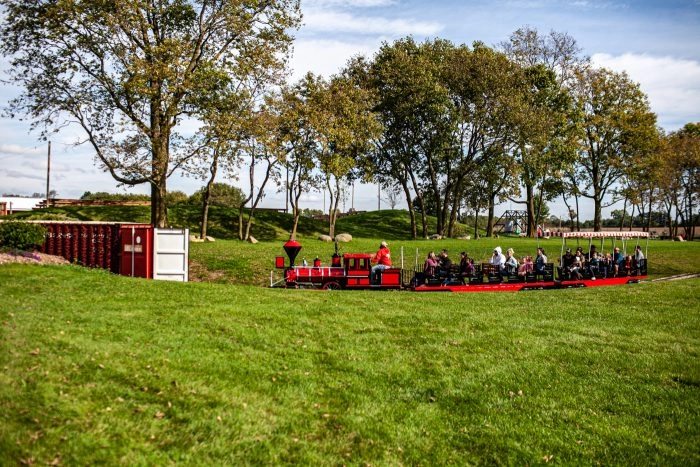 Train Ride at the petting zoo at Richardson Adventure Farm in Spring Grove, Illinois.