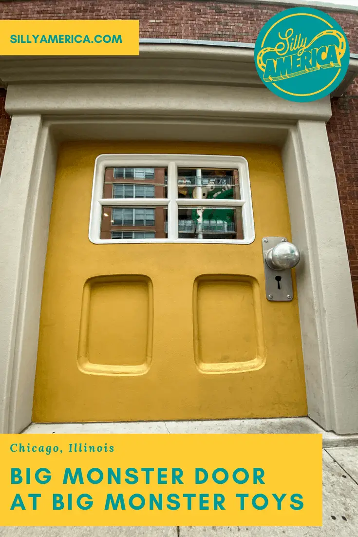 The Big Monster Door at Big Monster Toys is a giant yellow door with a big green and purple monster peeping through. Inside, it's like Santa's workshop. Visit this weird roadside attraction on a Illinois road trip or Chicago vacation or weekend getaway. Add it to your travel bucket list of things to do in Illinois!
#IllinoisRoadsideAttractions #IllinoisRoadsideAttraction #RoadsideAttractions #RoadsideAttraction #RoadTrip #IllinoisRoadTrip #WeirdRoadsideAttractions #RoadTripStops #Chicago
