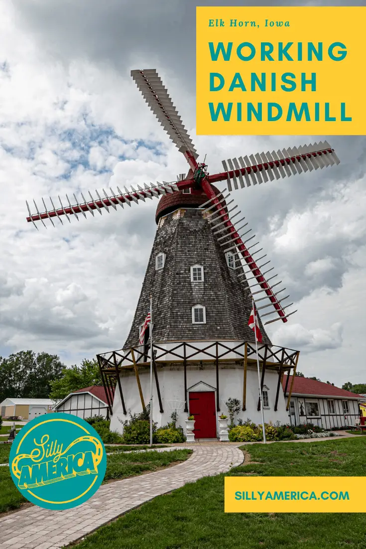 Why is there a Danish Windmill in Elk Horn, Iowa? Elk Horn, the largest Danish settlement in the United States shipped it from Norre Snede, Denmark in 1976. Visit this Iowa roadside attractions on your next Iowa road trip. Add it to your travel bucket list and your itinerary of things to do and places to visit on vacation.
#IowaRoadsideAttractions #RoadsideAttractions #RoadTrip #IowaRoadTrip #IowaThingsToDo #IowaRoadTripBucketLists #IowaBucketList #IowaRoadTripIdeas #IowaTravel