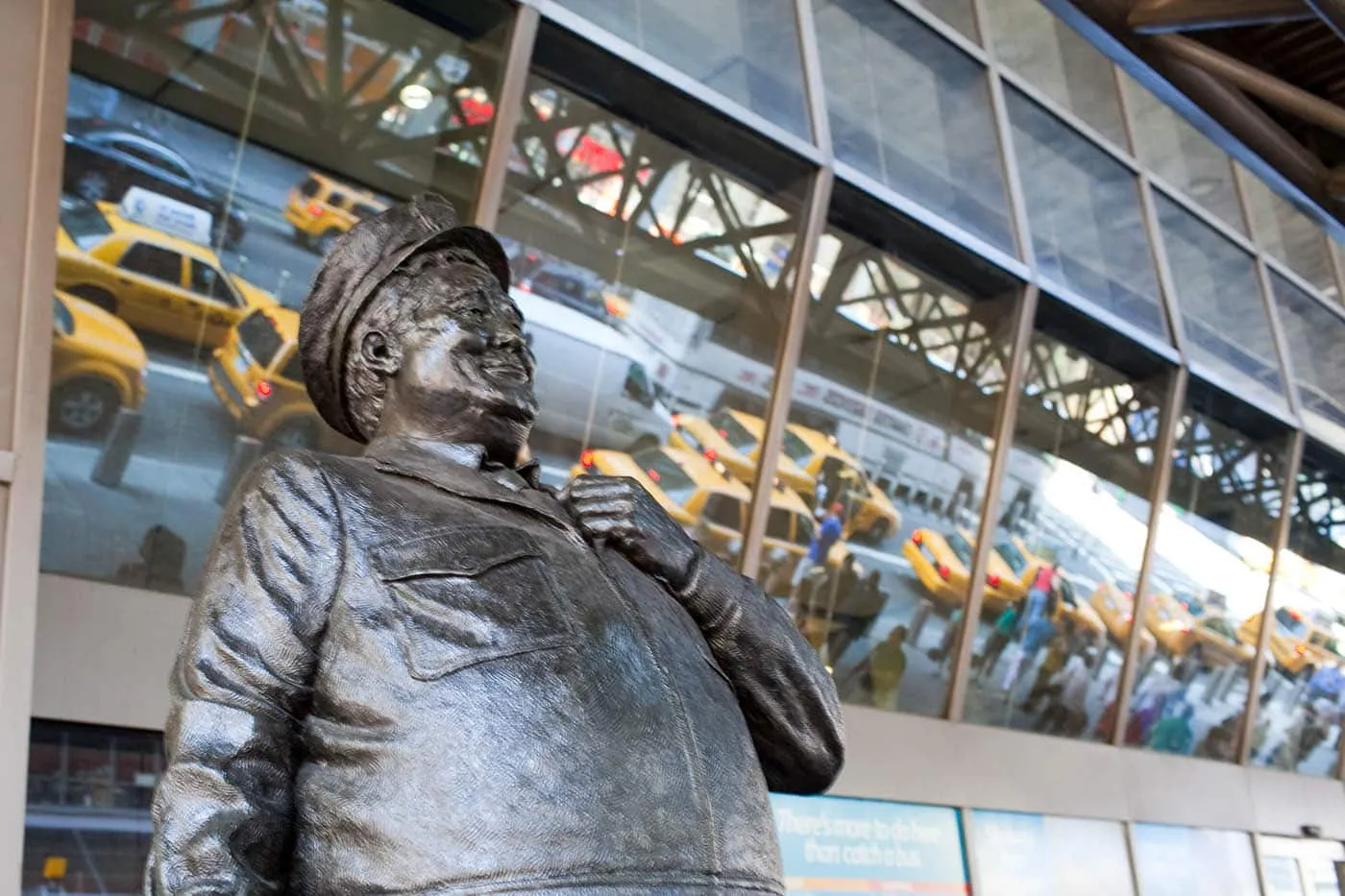 Ralph Kramden Statue of Jackie Gleason from the Honeymooners at the New York City Port Authority Bus Terminal