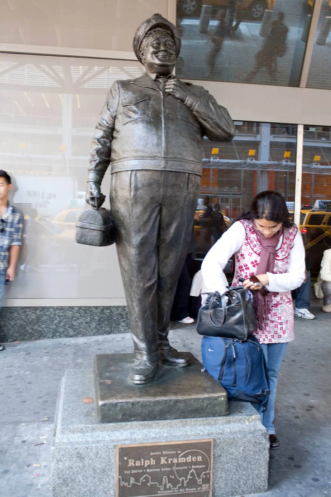 Ralph Kramden Statue of Jackie Gleason from the Honeymooners at the New York City Port Authority Bus Terminal