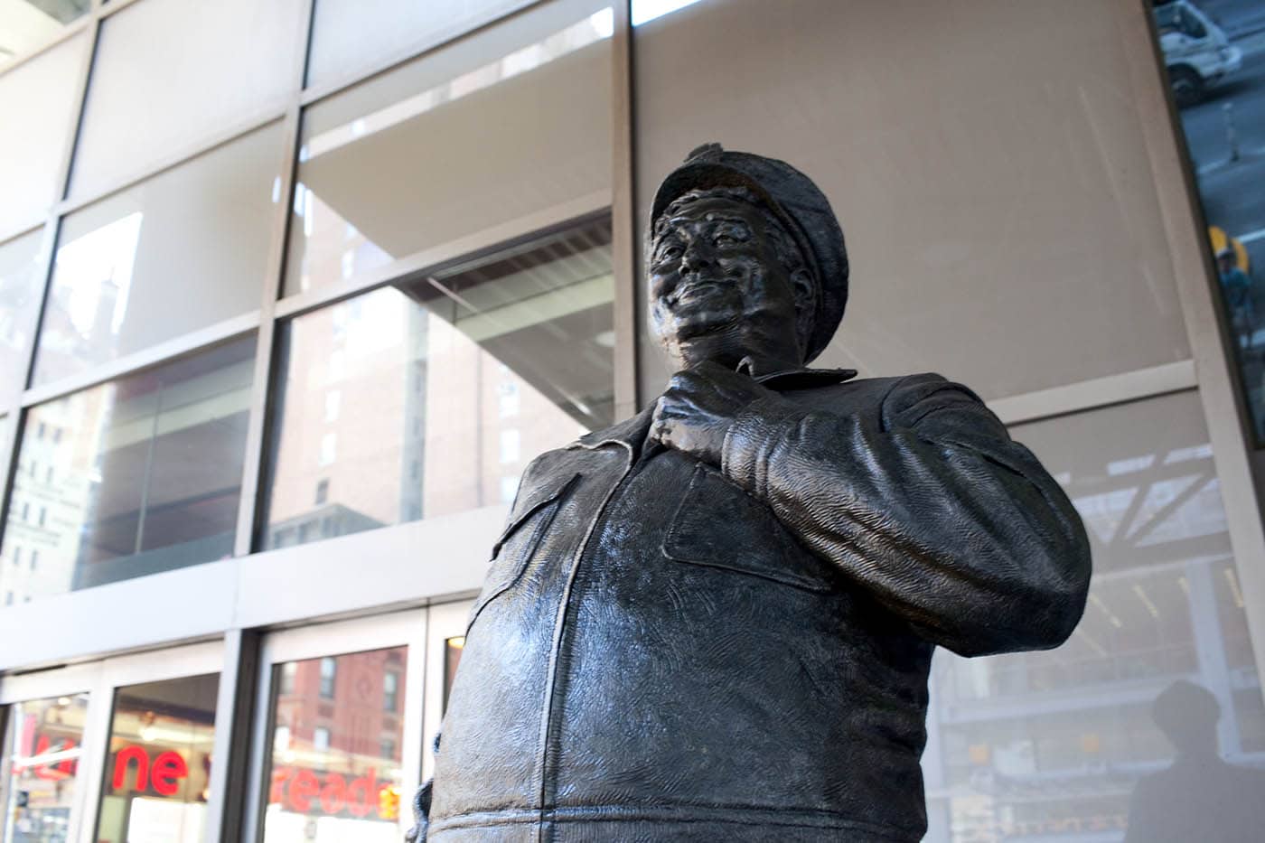 Ralph Kramden Statue of Jackie Gleason from the Honeymooners at the New York City Port Authority Bus Terminal