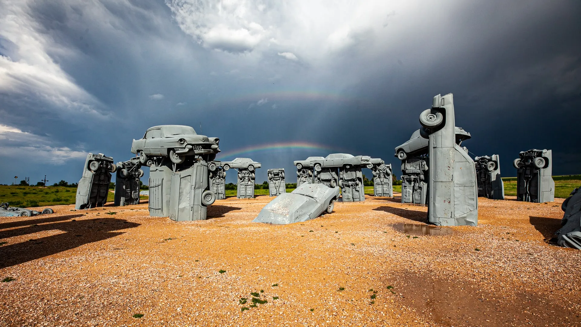 Carhenge - Roadside Attraction Zoom Background Images for video conferencing backdrops.