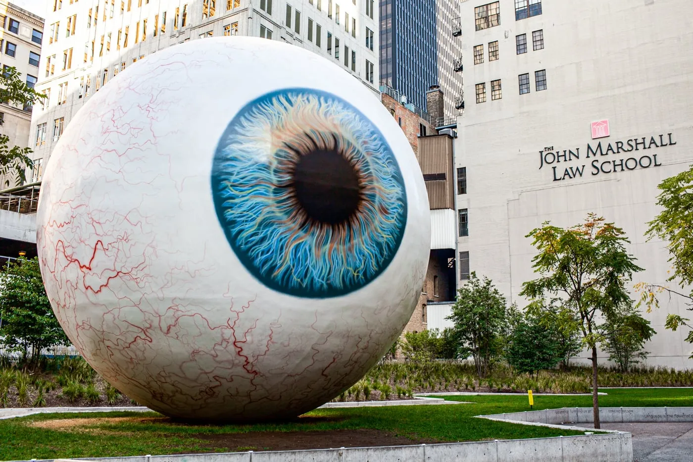 Tony Tasset's Eye - giant fiberglass eye in Chicago, Illinois in 2010 (Now in Dallas, Texas)