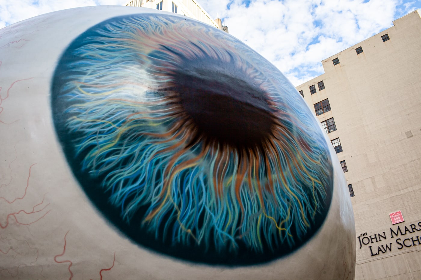 Tony Tasset's Eye - giant fiberglass eye in Chicago, Illinois in 2010 (Now in Dallas, Texas)