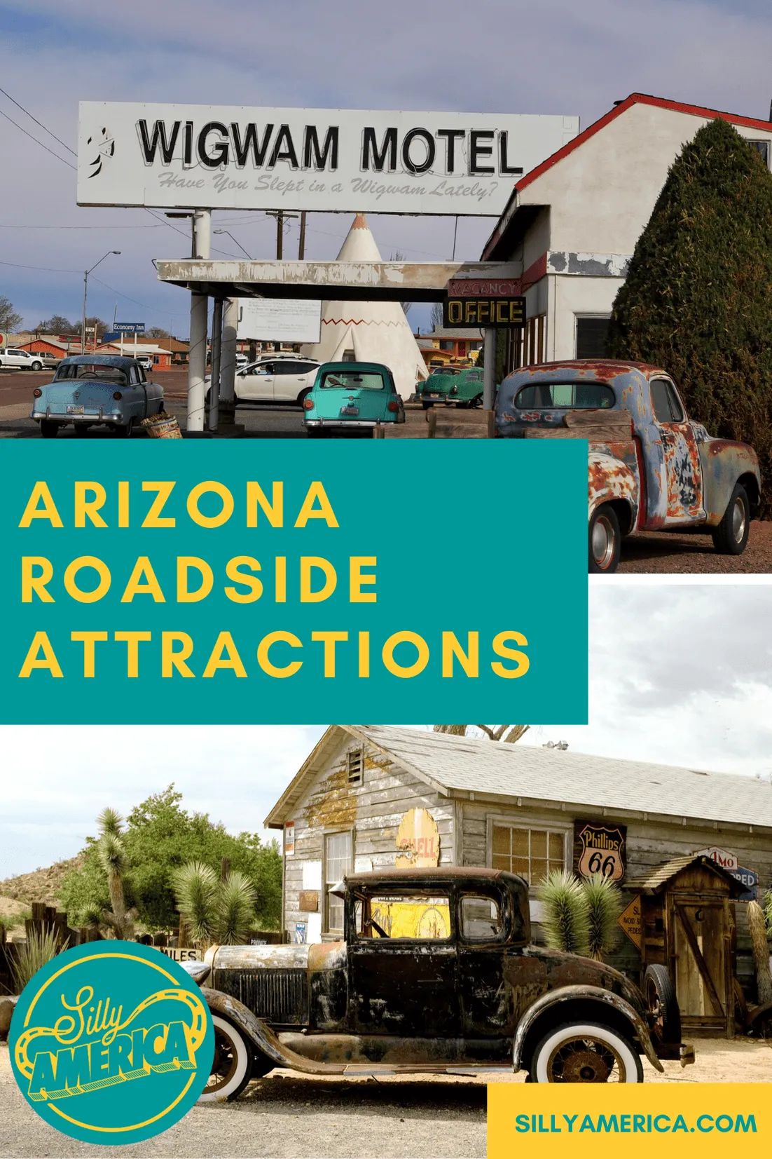 The best Arizona roadside attractions to visit on an Arizona road trip. Add these roadside oddities to your travel bucket list, itinerary, or route map! From Route 66 and beyond, these weird roadside attractions are fun road trip stops for kids or adults! #Arizona #ArizonaRoadsideAttractions #ArizonaMap #ArizonaRoadTripItinerary #ArizonaItinerary #ArizonaBucketLists #ArizonaRoadTripPhotography #PlacesToGoInArizona  #Route66Arizona #ArizonaRoadTripWithKids #WeirdRoadsideAttractions