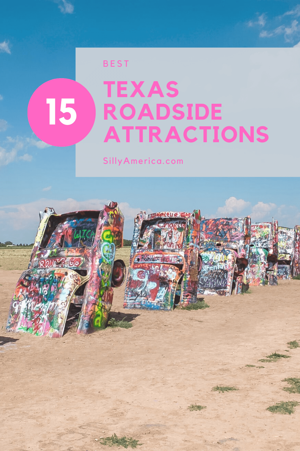 The best Texas roadside attractions to visit on a Texas road trip. Add these roadside oddities to your travel bucket list, itinerary, or route map! Fun road trip stops for kids and adults on Route 66 and beyond. #TexasRoadsideAttractions #TexasRoadsideAttraction #RoadsideAttractions #RoadsideAttraction #RoadTrip #TexasRoadTrip #TexasRoadTripMap #TexasRoadTripBucketLists #TexasBucketList #TexasRoadTripIdeas #TexasWeekendGetaways #TexasRoadTripWithKids #TexasRoadTripItinerary