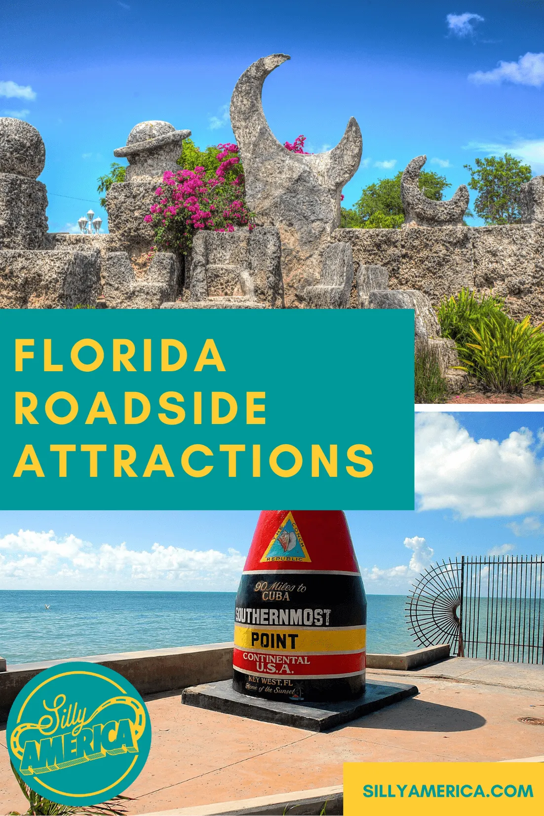 The best Florida roadside attractions to visit on a Florida road trip. Add these roadside oddities to your travel bucket list, itinerary, or route map! Weird roadside attractions and fun road trip stops for kids and adults on their way to Disney World and beyond.  #FloridaRoadsideAttractions #FloridaRoadTrip #Floridaroadtripdestinations #Floridaroadtripideas #Floridaroadtripitinerary #ThingstoDoinFlorida #Floridatraveldestinations #RoadsideAttraction #RoadsideAttraction #RoadTrip