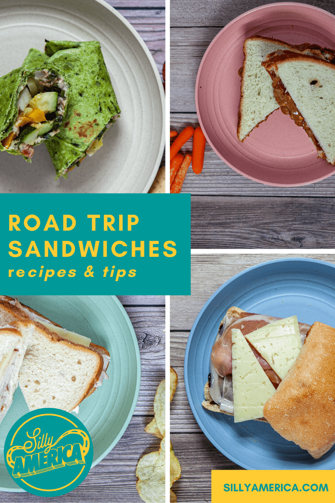 Road trip sandwiches make for quick and easy lunches for car trips. Here are some recipes for road trip sandwiches and tips on how to pack your meals to go. Easy Road trip food and meals to pack in your cooler. #RoadTripMeals #RoadTripMealsForAdults #RoadTripMealsToPack #RoadTripMealsForFamilies #MakeAheadRoadTripMeals #HealthyRoadTripMeals #CheapRoadTripMeals #RoadTripLunches #EasyRoadTripMeals #RoadTripMealsForKids  #RoadFood #RoadFoodIdeas #RoadFoodStops #RoadTripFood #LongRoadTripFood