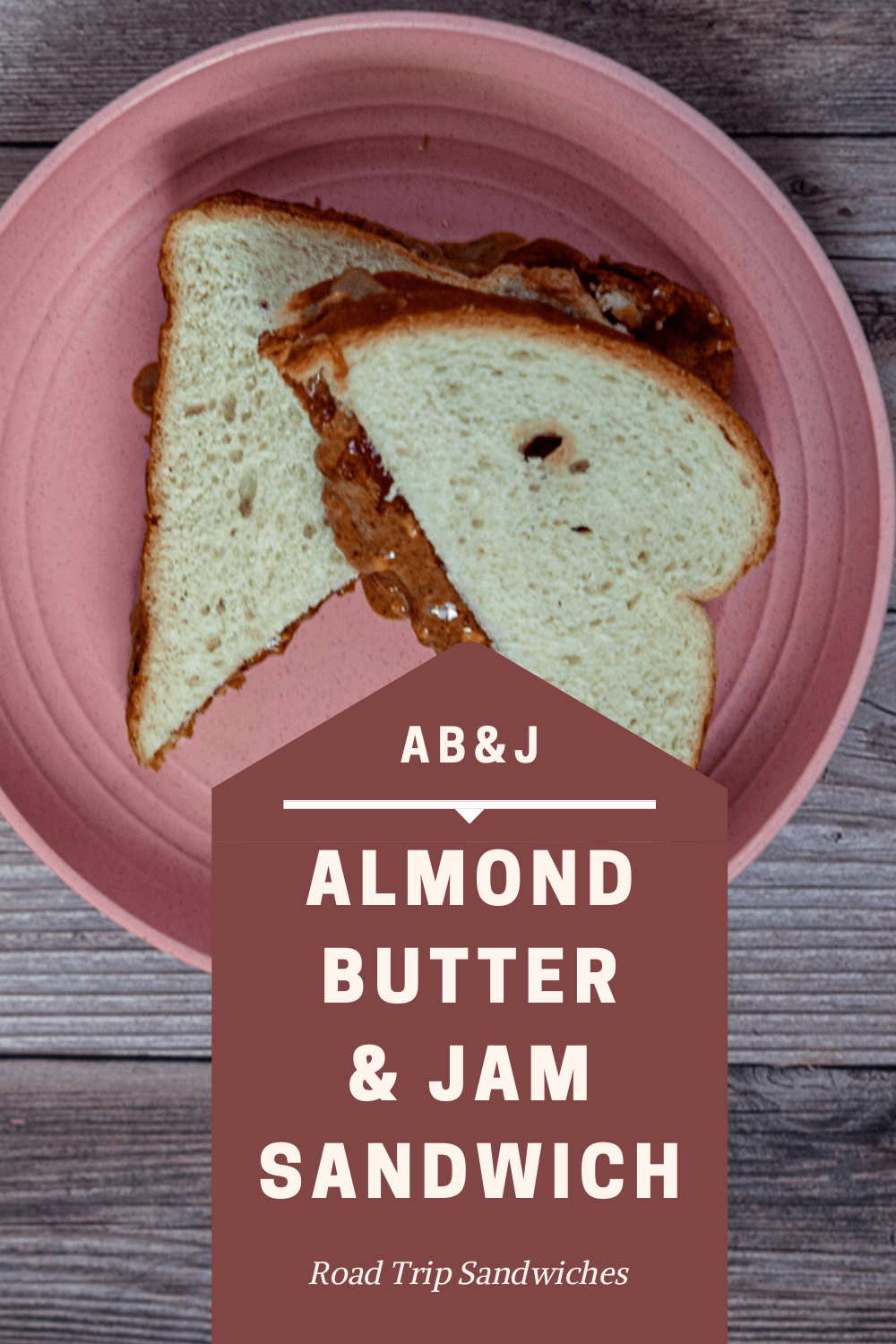 A classic PB&J road trip sandwich made special with the use of almond butter. Of course, a classic peanut butter and jelly sandwich works too! This is definitely a crowd pleaser that will appease everyone in your car for a quick and easy lunch. Plus, if you're looking for vegetarian sandwiches that travel well, you can't go wrong with AB&J or PB&J! #RoadTripMealsToPack #RoadTripMealsForFamilies #MakeAheadRoadTripMeals #CheapRoadTripMeals #RoadTripLunches #EasyRoadTripMeals #RoadTripMealsForKids