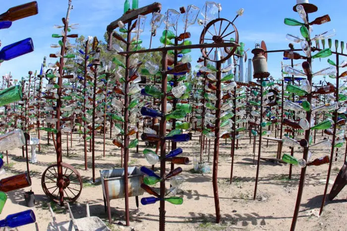 Weird roadside attractions - Elmer’s Bottle Tree Ranch in California