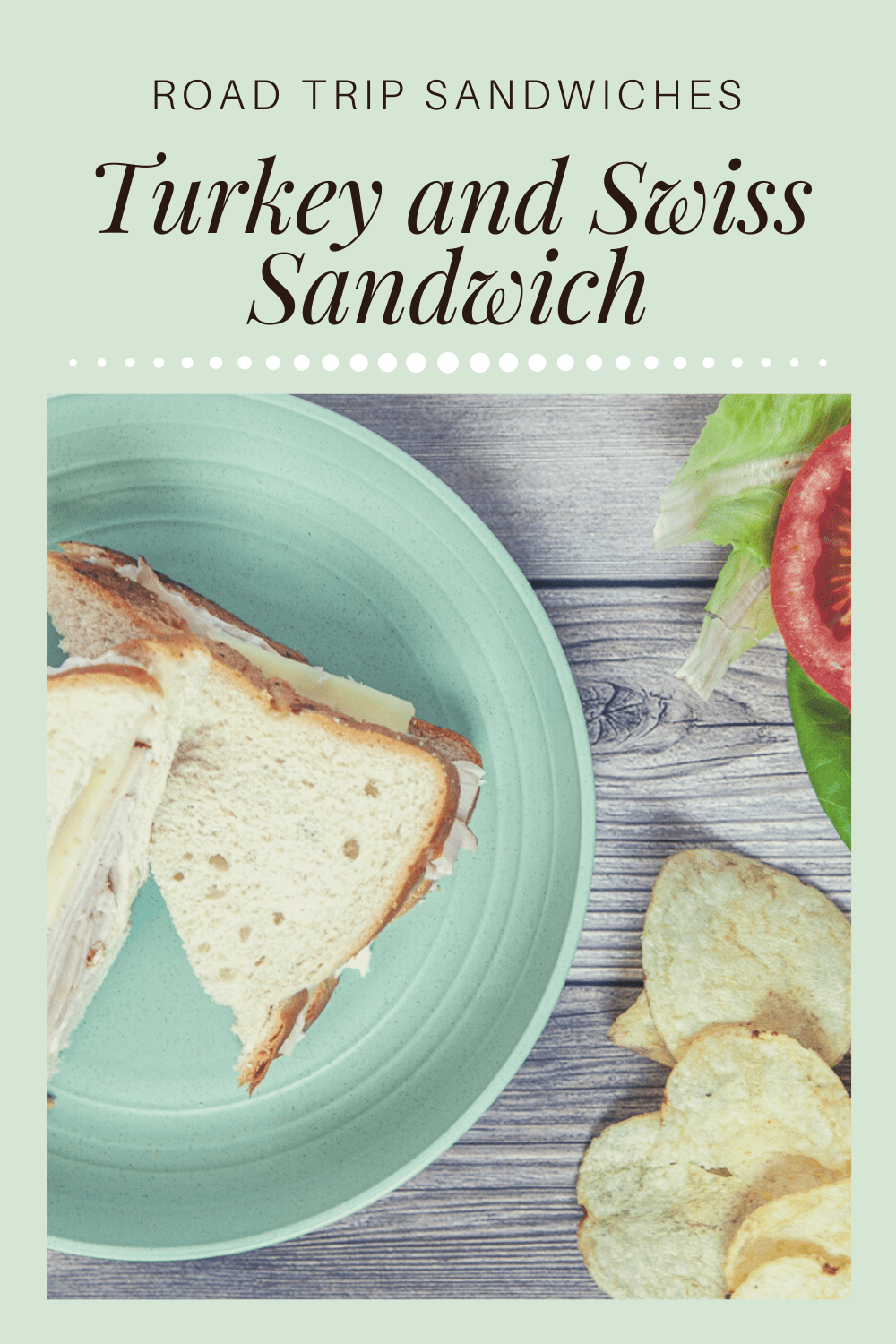 A deli turkey and Swiss sandwich is a crowd pleaser and an easy sandwich to pack for a road trip. For this basic meat and cheese road trip sandwich recipe use smoked turkey and Swiss cheese on white bread, but you can mix it up with any combo of deli meats, cheeses, breads, or condiments! Try roast beef, chicken, ham, cheddar, provolone, wheat bread, mustard - whatever combo you desire! #RoadTripMeals #RoadTripMealsToPack #MakeAheadRoadTripMeals  #CheapRoadTripMeals #RoadTripLunches