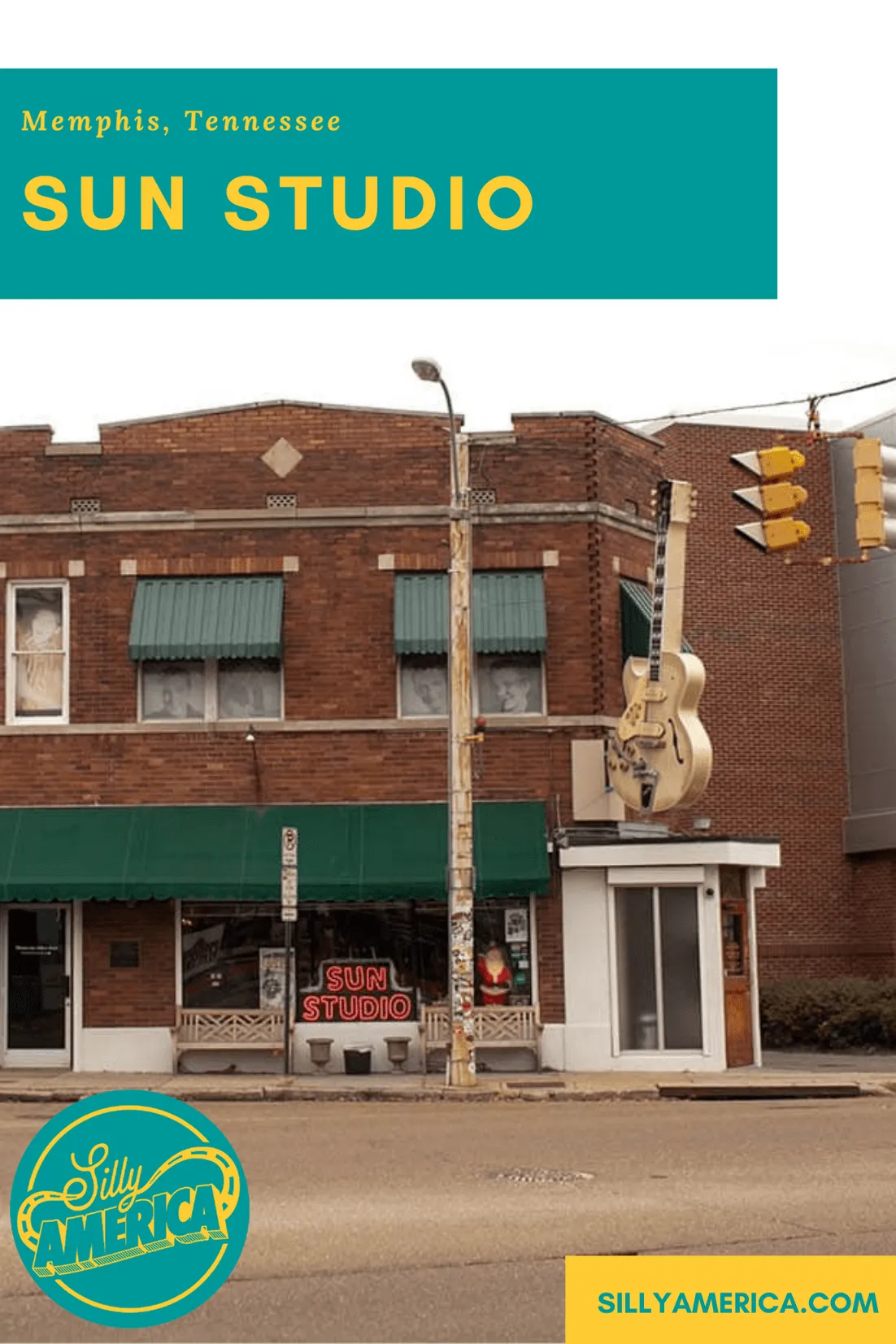 Tour Sun Studio in Memphis, Tennessee, known as the "Birthplace of Rock ‘n' Roll" and "the most famous recording studio in the world." Step in the shoes of Elvis Presley and other rock legends and this famous Memphis tourist attraction.  #Elvis #Elvis #TennesseeRoadsideAttractions #TennesseeRoadsideAttraction #RoadsideAttractions #RoadsideAttraction #RoadTrip #TennesseeRoadTrip #TennesseeBucketList #ThingsToDoInTennessee #MemphisRoadsideAttractions #MemphisRoadsideAttraction  #Memphis