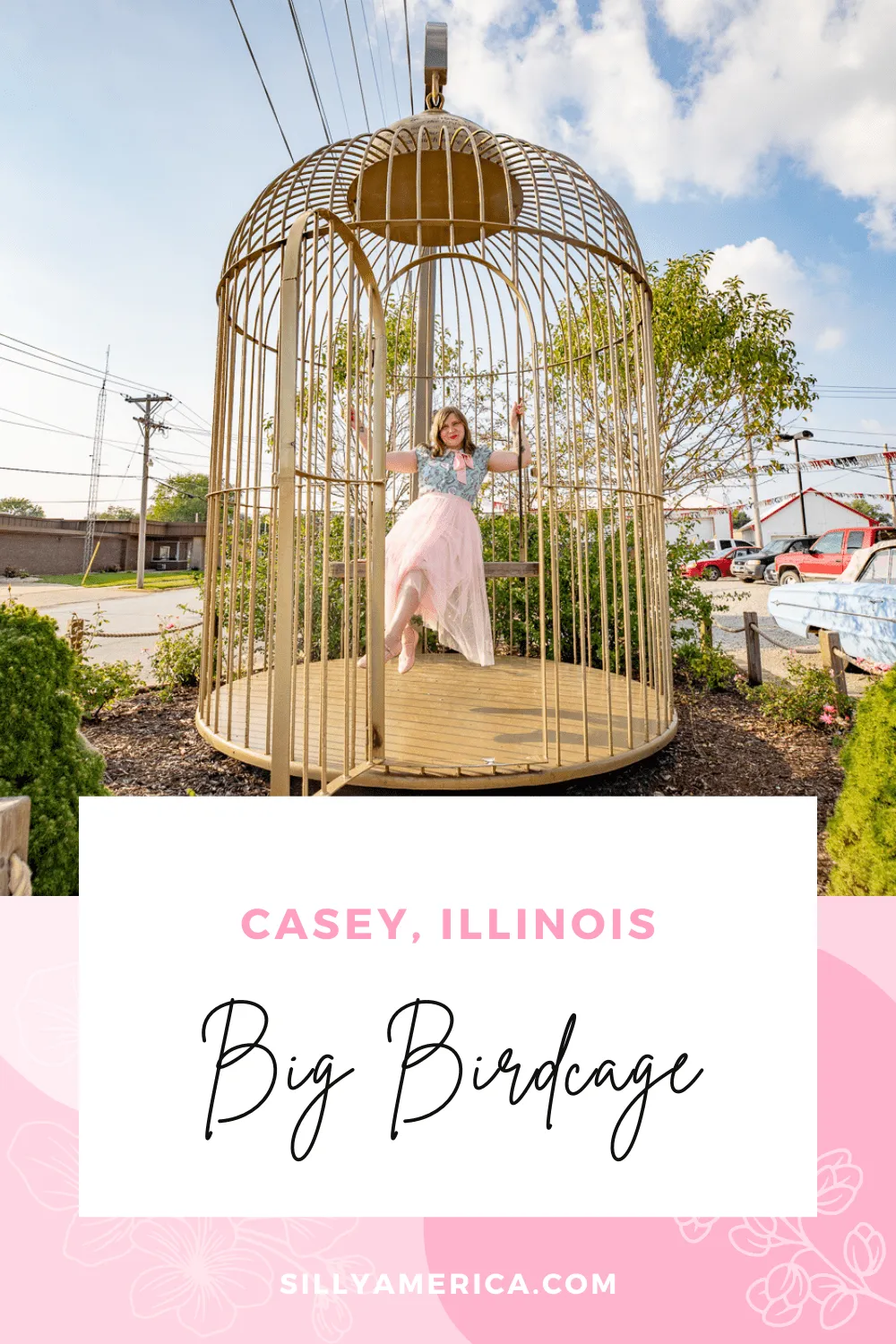 Casey, Illinois is a small town known for its big things. One of the most popular roadside attractions in Casey isn't one of the world's largest, but its big size and interactivity make it a well-beloved stop. Spread your wings and get ready to perch inside the the big birdcage in Casey, Illinois.  #IllinoisRoadsideAttractions #IllinoisRoadsideAttraction #RoadsideAttractions #RoadsideAttraction #RoadTrip #IllinoisRoadTrip #IllinoisWeekendGetaways #IllinoisWithKids #IllinoisRoadTripTravel 