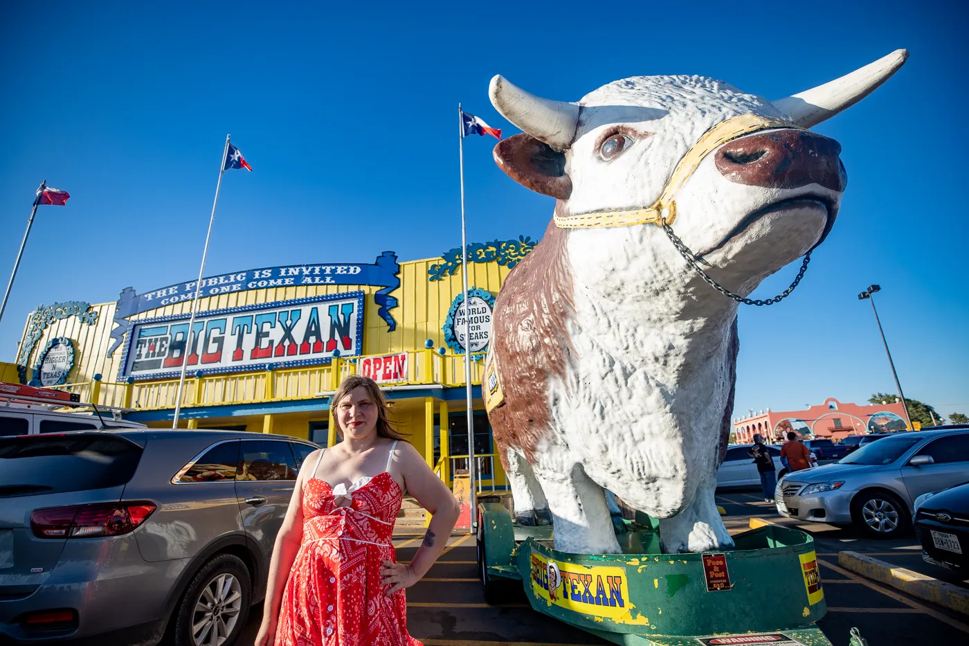 Big steer at the The Big Texan Steak Ranch in Amarillo, Texas