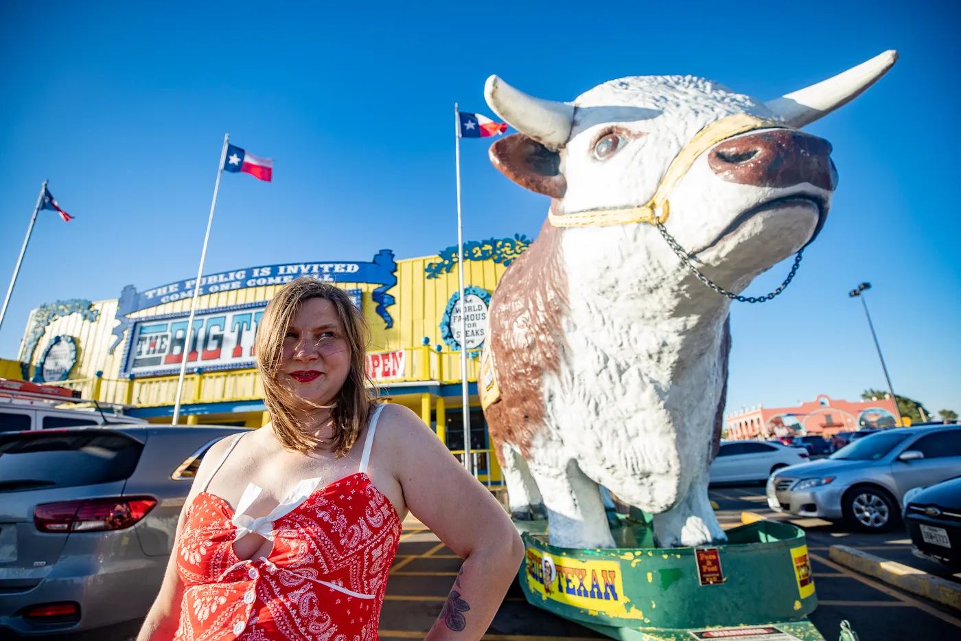 Big steer at the The Big Texan Steak Ranch in Amarillo, Texas