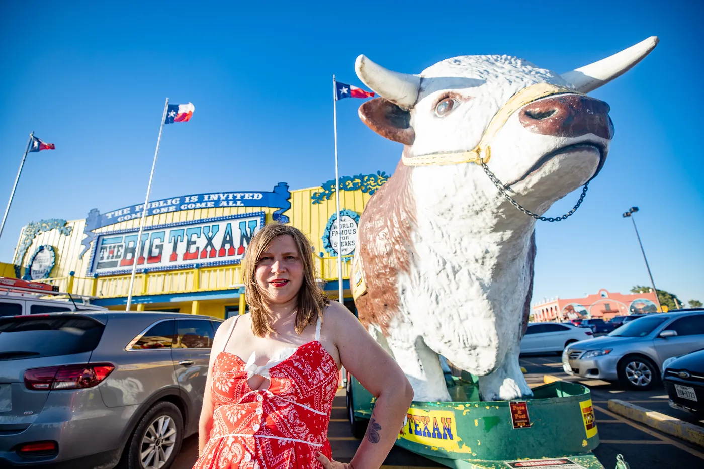 Big steer at the The Big Texan Steak Ranch in Amarillo, Texas