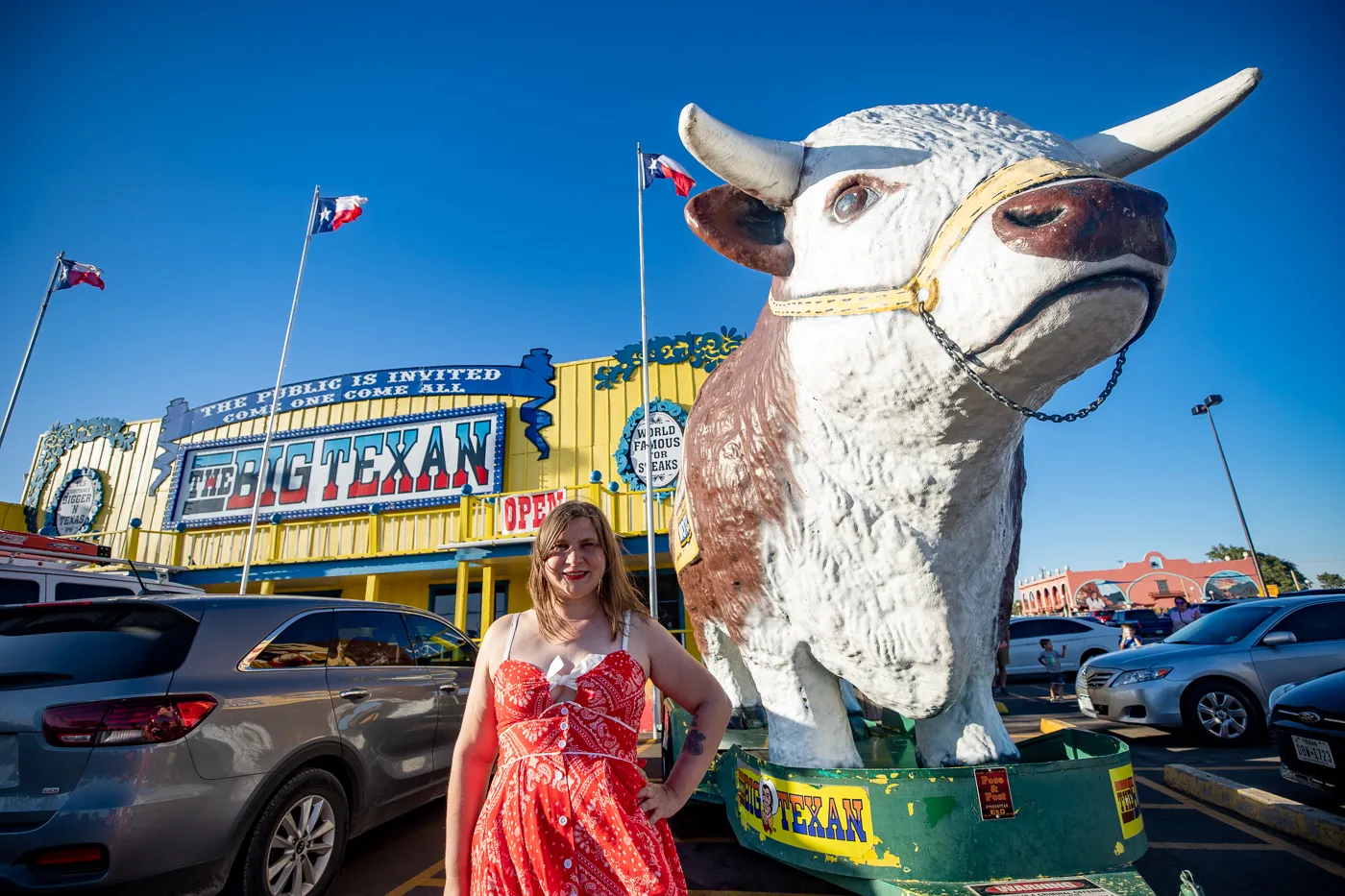 Big steer at the The Big Texan Steak Ranch in Amarillo, Texas