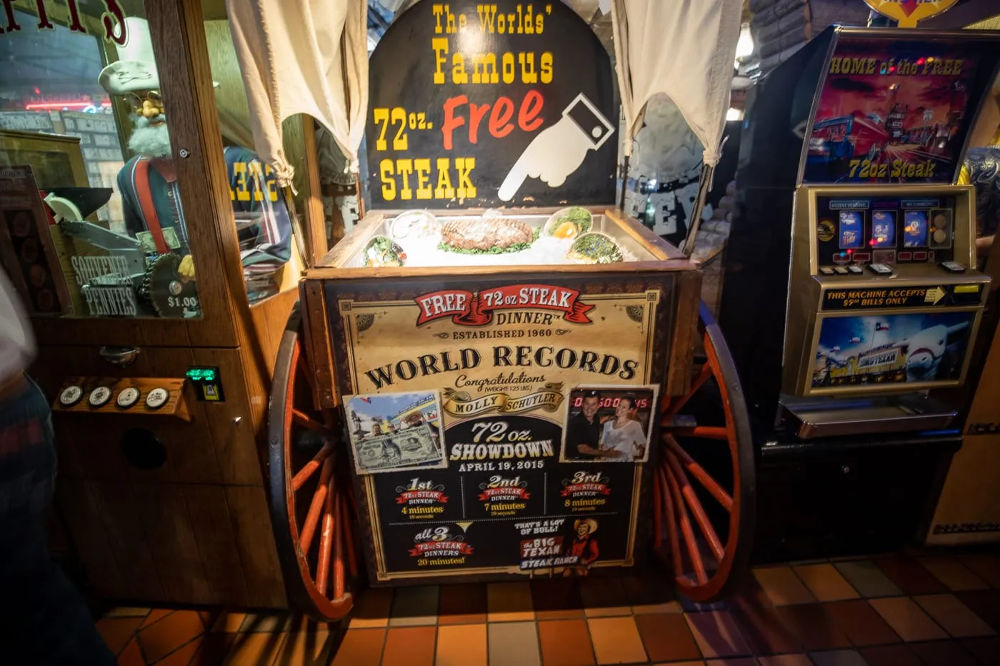 Free 72oz Steak Challenge at The Big Texan Steak Ranch in Amarillo, Texas