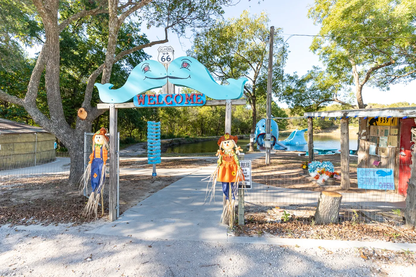 Blue Whale of Catoosa on Route 66 in Oklahoma - Route 66 Roadside Attraction