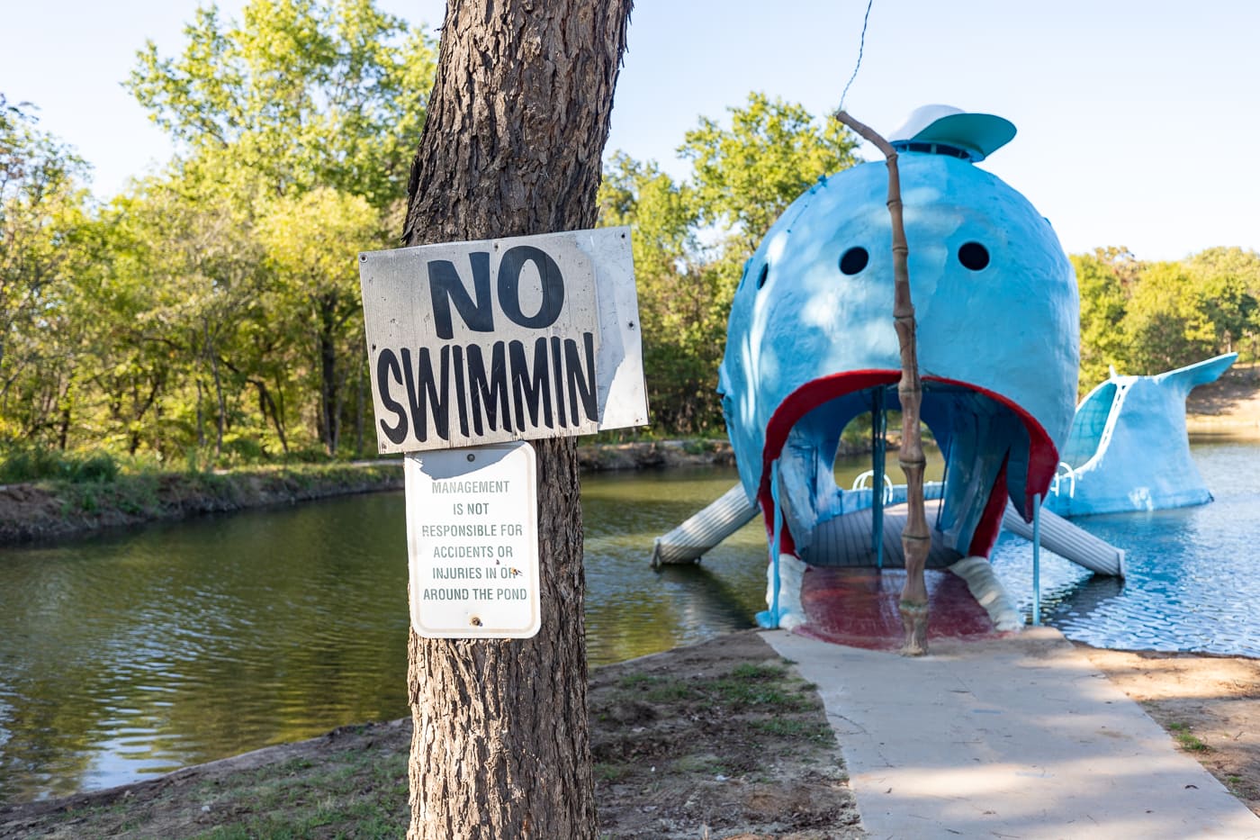 Blue Whale of Catoosa on Route 66 in Oklahoma - Route 66 Roadside Attraction